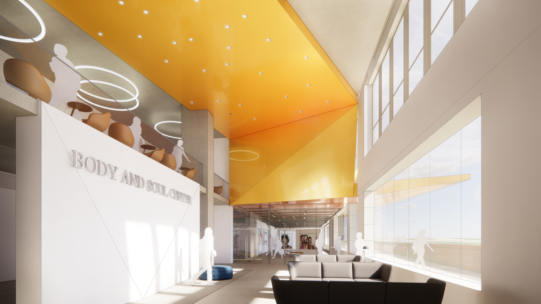 Albion College Body and Soul Center Rendering - Interior Lobby